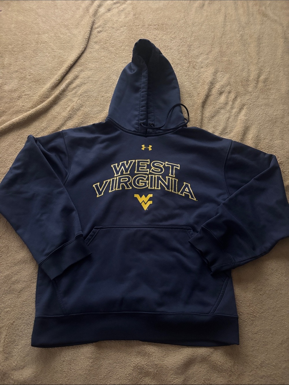 Under Armour Navy and Gold West Virginia Pullover Hoodie